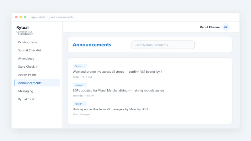Announcements